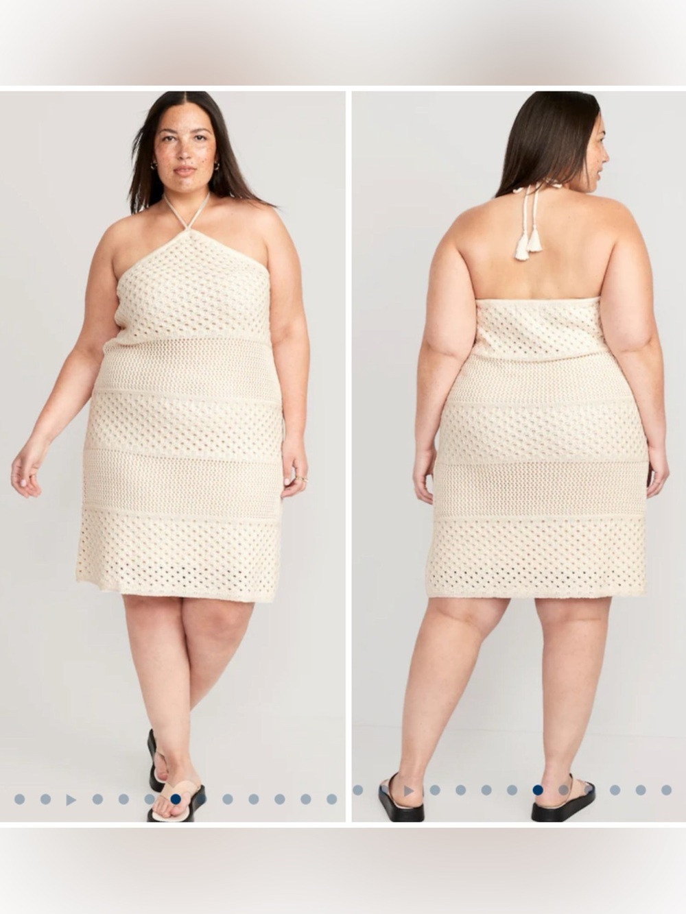 Old Navy NWT Halter Tie-Strap Crochet Mini Dress Plus Size 4X Swim Cover-Up New